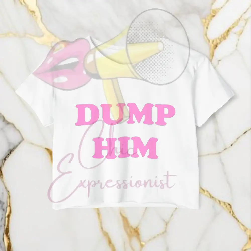 Dump Him Crop Top White / 2Xl T-Shirt