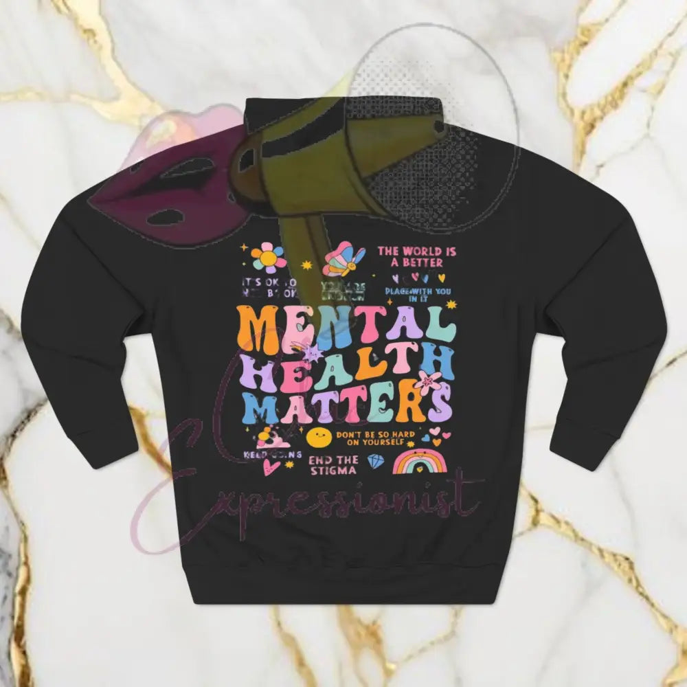 Front/Back Mental Health Matters Hoodie Black / S