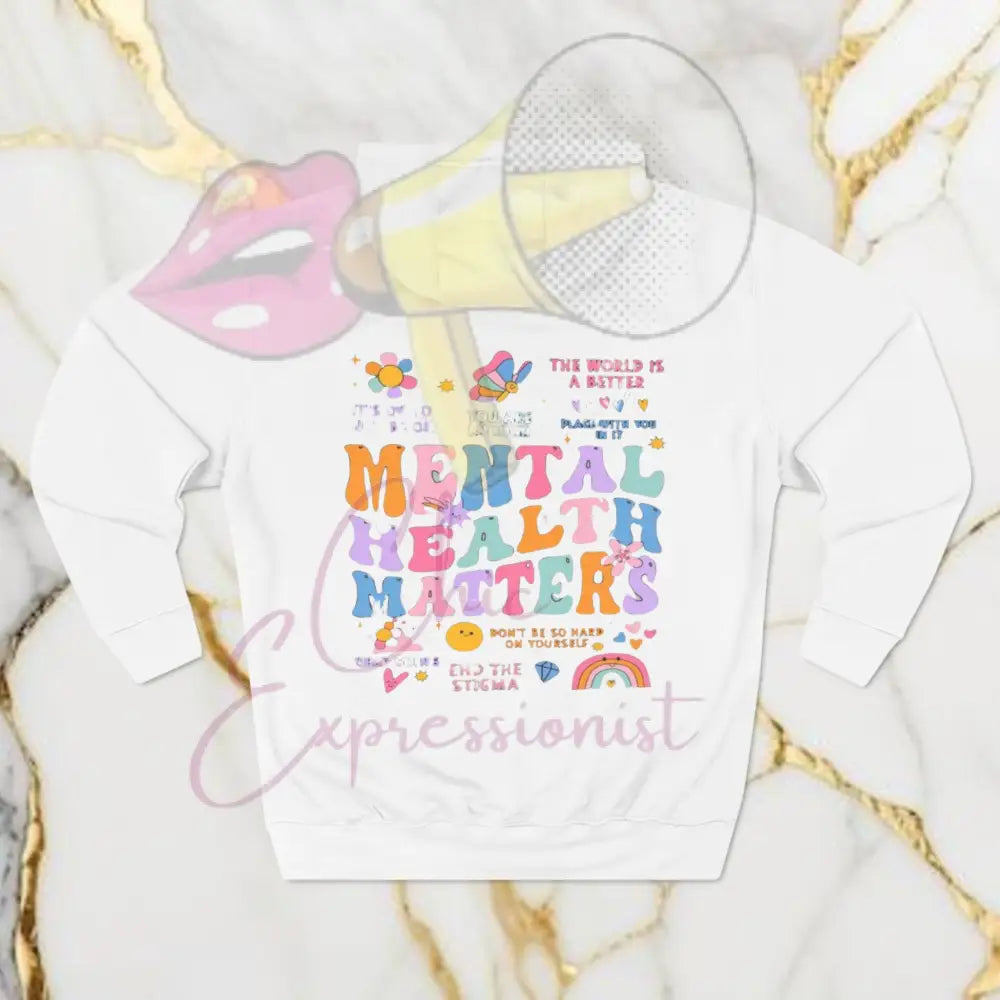 Front/Back Mental Health Matters Hoodie White / S