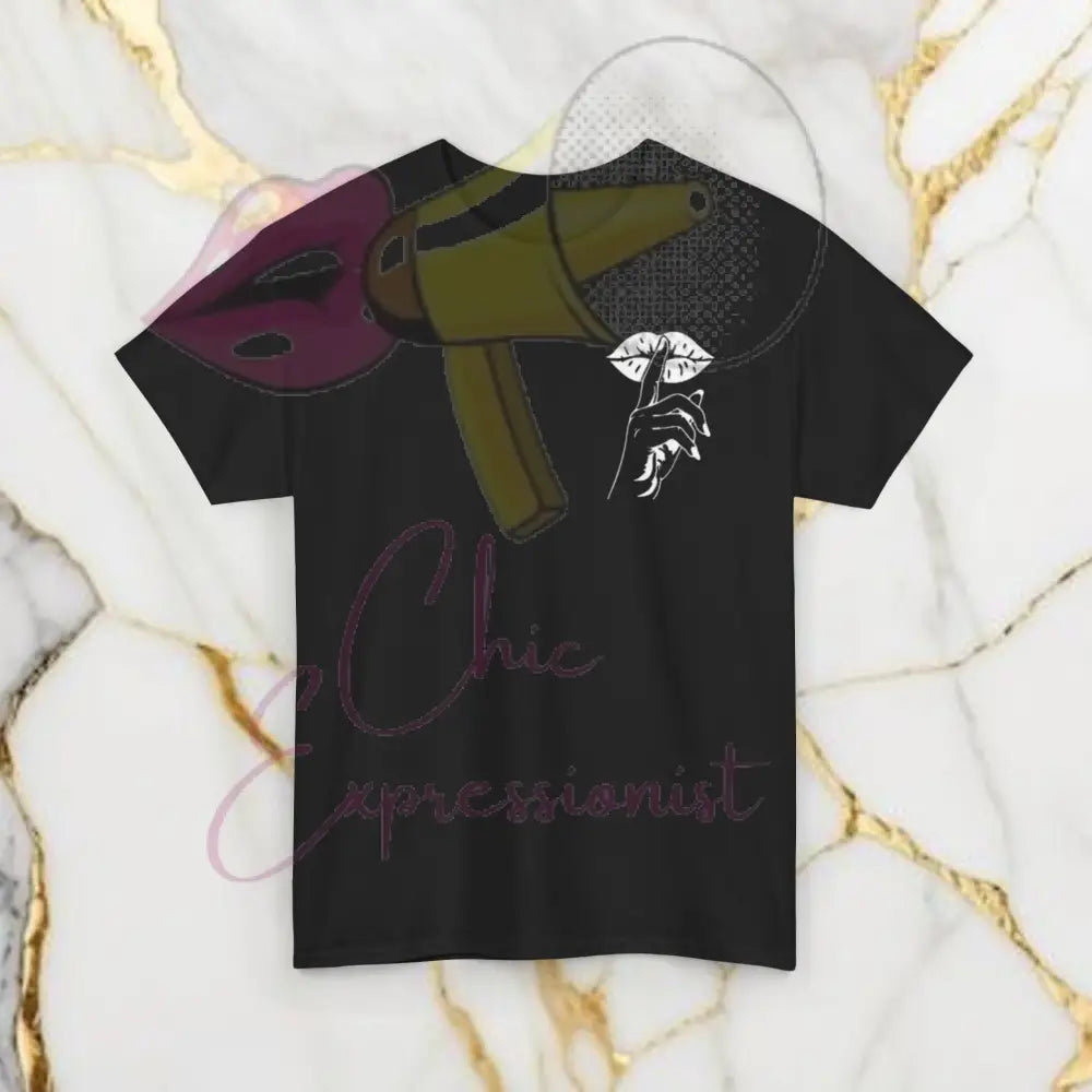 Front/Back Shh Tshirt Black / S T-Shirt