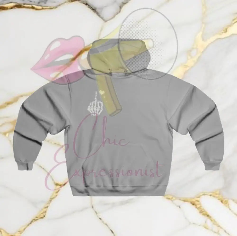Middle Finger Hoodie Grey / S