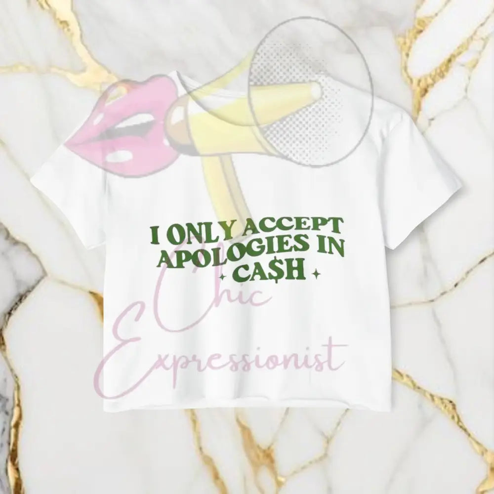 Accept Apologies Crop Top White / 2Xl T-Shirt