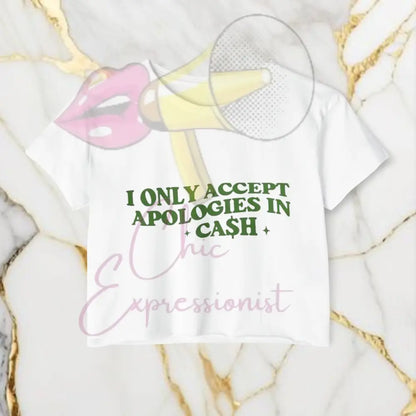 Accept Apologies Crop Top White / 2Xl T-Shirt