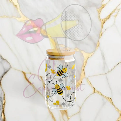 Bee Glass 16Oz Mug