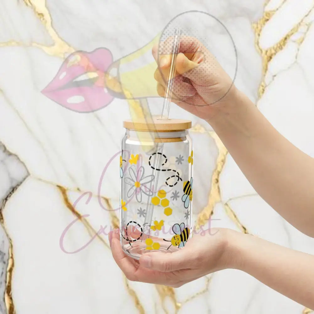 Bee Glass 16Oz Mug