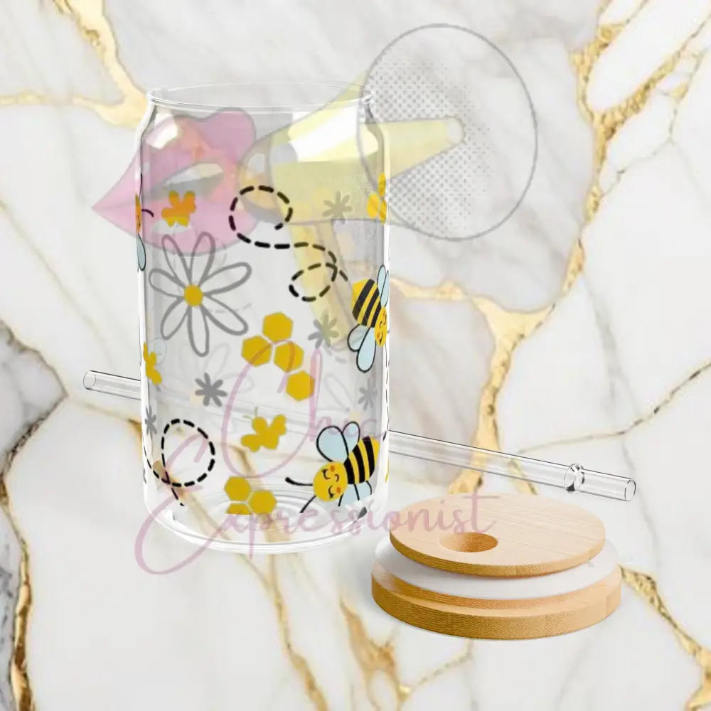 Bee Glass 16Oz Mug