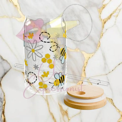 Bee Glass 16Oz Mug