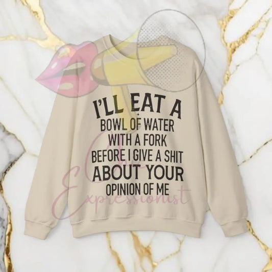 Eat Water With A Fork Sweatshirt S / Sand
