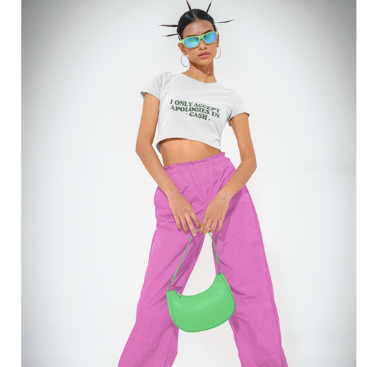 Accept Apologies Humor Crop Top