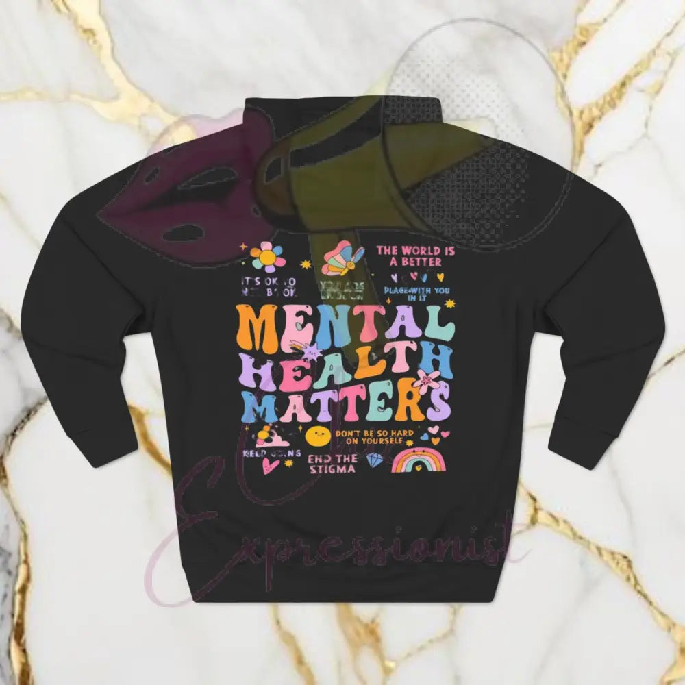 Front/Back Mental Health Matters Hoodie Black / S