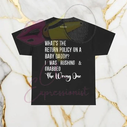 Funny Baby Daddy Return Policy TShirt Black / S T-Shirt