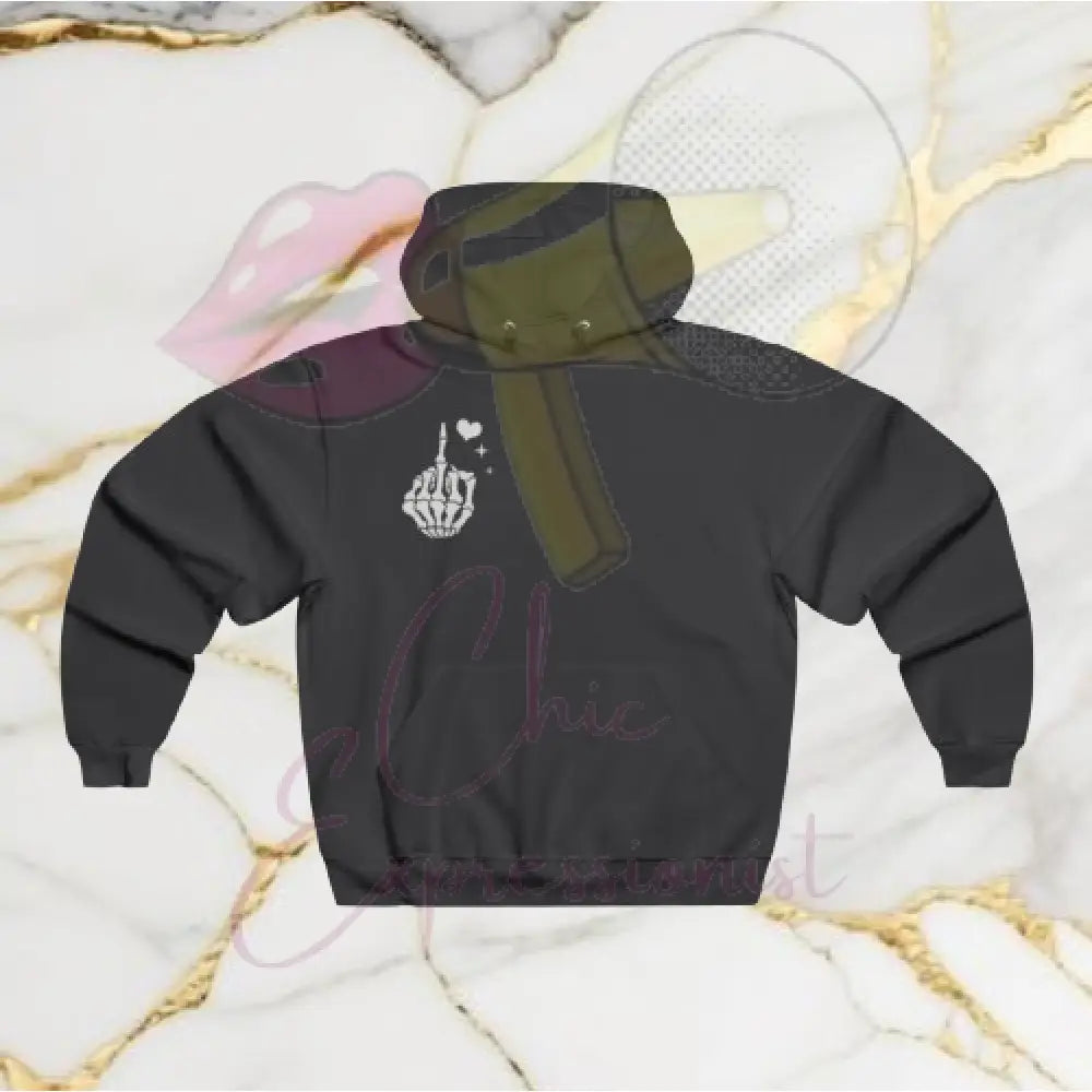 Middle Finger Hoodie Black / S