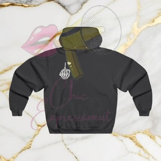 Middle Finger Hoodie Black / S