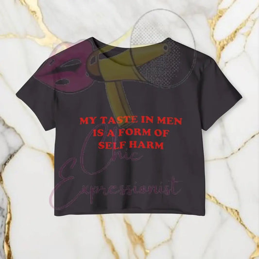 Taste In Men Crop Top Black / Xs T-Shirt